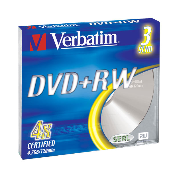 DVD+RW диск Verbatim 4.7Gb 4x slim3