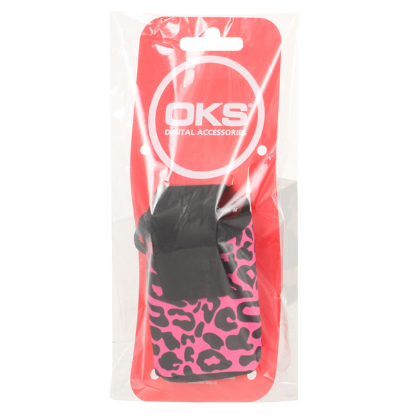 Сумка для сотового телефона Oks Чейс Леопард р04 розовый
