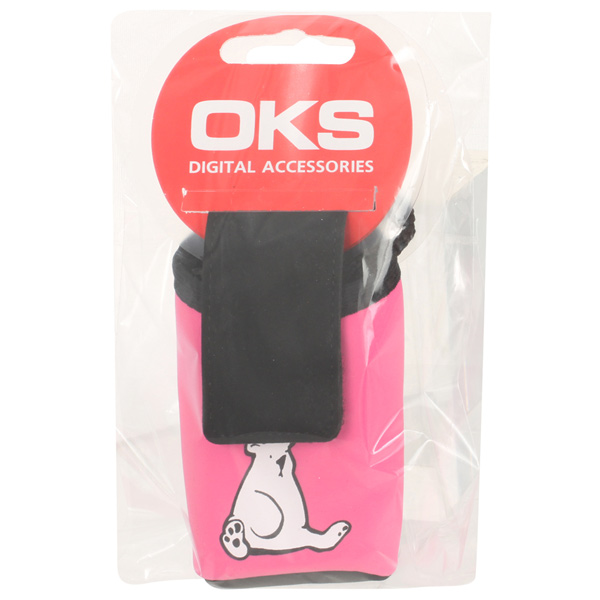 Сумка для сотового телефона Oks Чейс Медвежонок р04 розовый