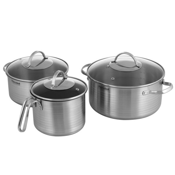 Набор кастрюль (нержавейка) Rondell Symphonia RDS-382 3шт.: 2/2,8/4,9л
