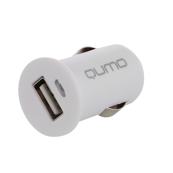 Автомобильное зарядное устройство для Apple Qumo 1 USB 1A + кабель Lightning, White (220.12A)