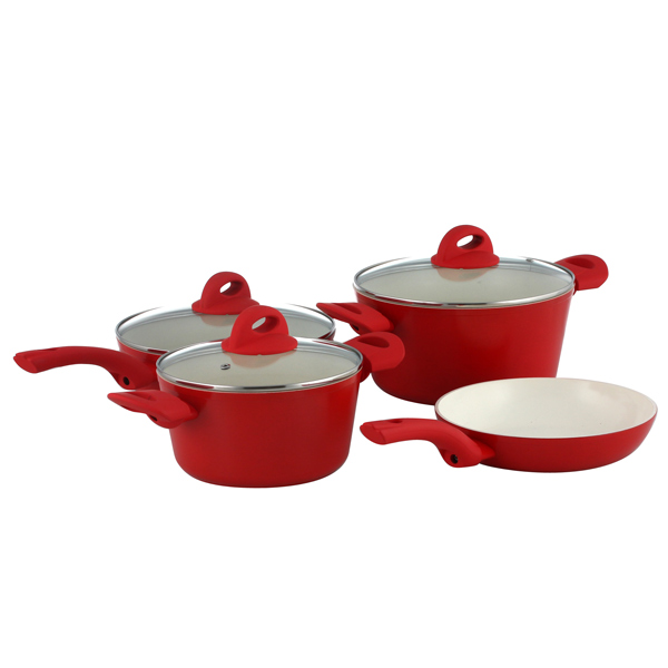 Набор посуды (керамический) Wellberg Foodie WB-2005 красный