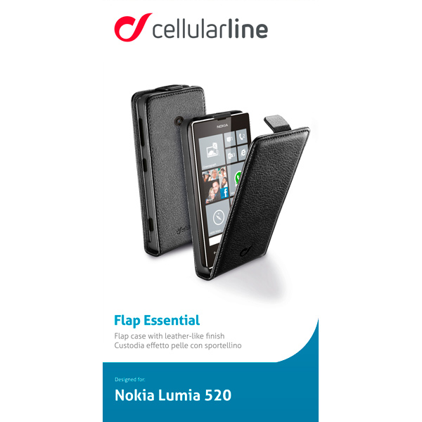 Чехол Cellular Line для Nokia Lumia 520/525 Black (FLAPESSENL520BK)