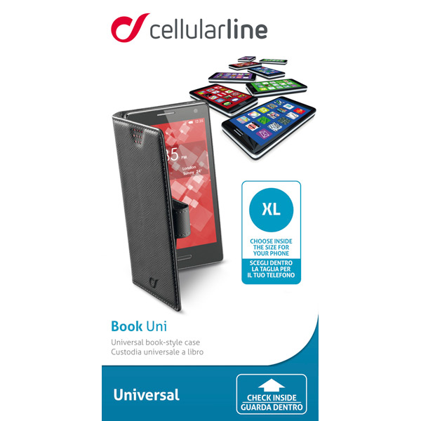 Универсальный чехол для смартфона Cellular Line Universal Book XL Black (BOOKUNI1LK)