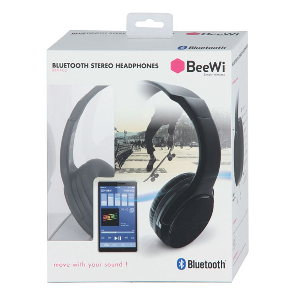 Наушники полноразмерные Bluetooth BeeWi BBH102 черный