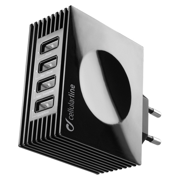 Сетевое зарядное устройство Cellular Line 4 USB 4.2A (ACHUSBQUAD4AK) фото