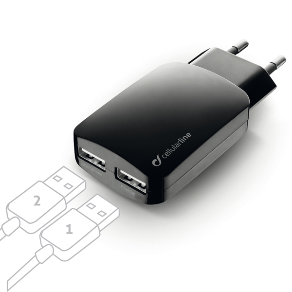 Сетевое зарядное устройство Cellular Line 2 USB 3.1A (ACHUSBMOBILEDUAL3A) фото