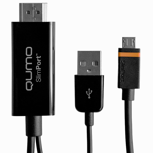 Кабель MHL (MicroUSB - HDMI) Qumo SlimPort Kit фото