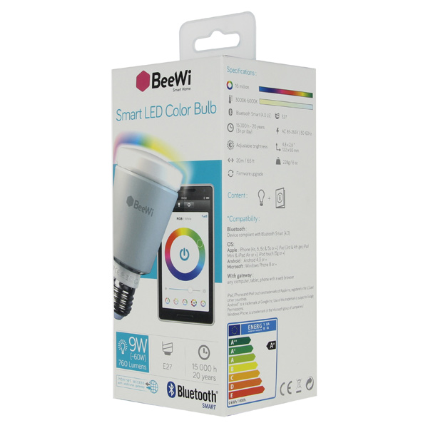 Умная лампа BeeWi Smart LED Color Bulb E27 9W BBL229 (BBL229A1)