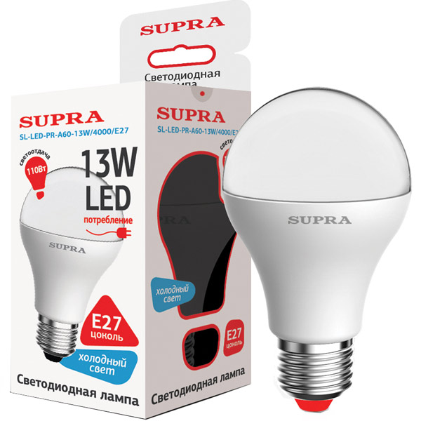 Лампа LED Supra SL-LED-PR-A60-13W/4000/E27