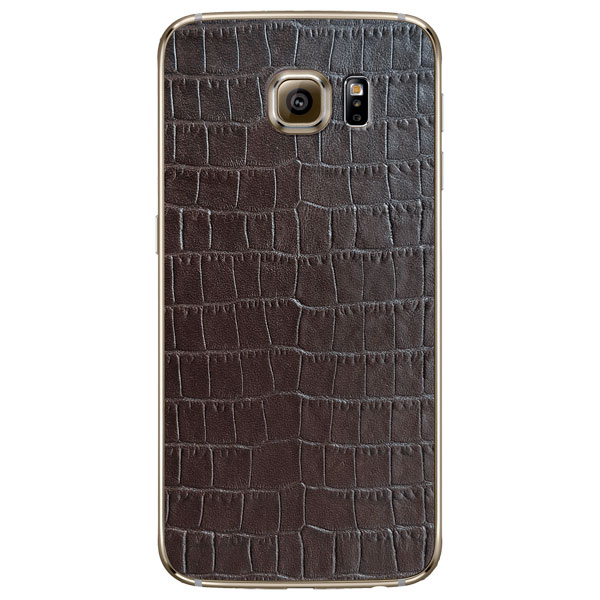 Чехол Glueskin для Galaxy S6 Edge темно-коричневый Croco (S6e-15)