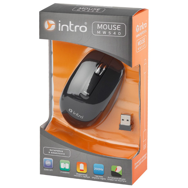 Мышь беспроводная Intro MW540 черный