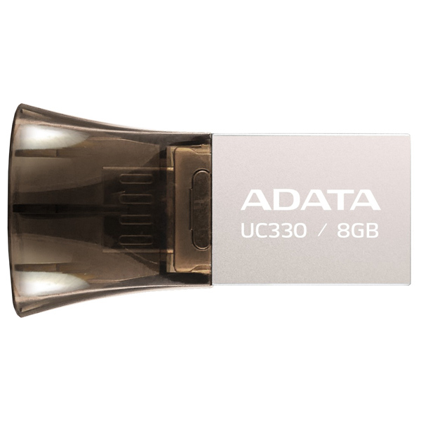 Флеш-диск OTG ADATA DashDrive UC330 Silver/Black 8GB (AUC330-8G-RBK) фото