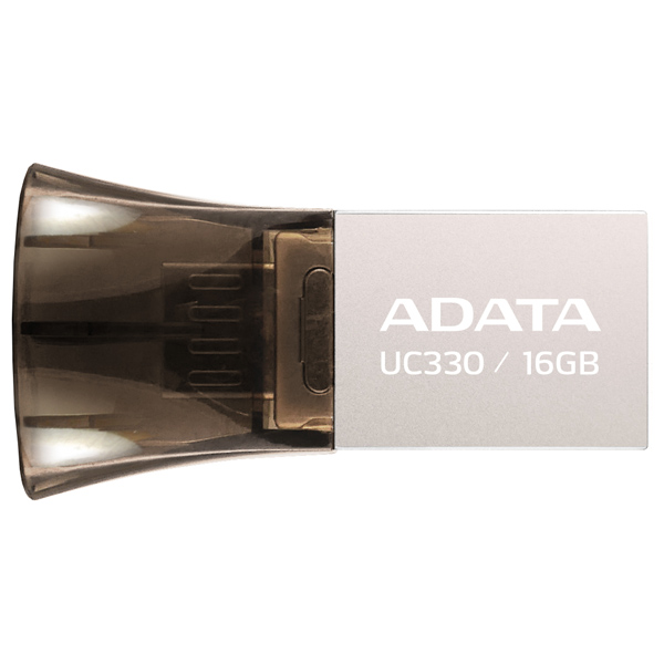 Флеш-диск OTG ADATA DashDrive UC330 Silver/Black 16GB(AUC330-16G-RBK) фото
