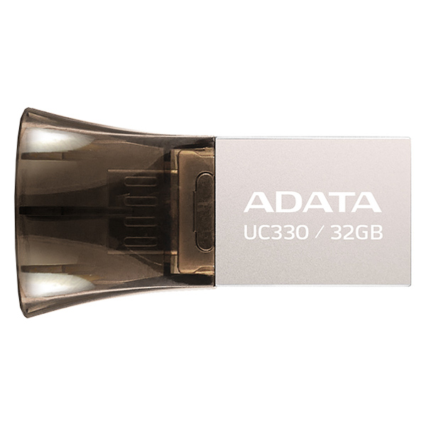 Флеш-диск OTG ADATA DashDrive UC330 Silver/Black 32GB(AUC330-32G-RBK) фото