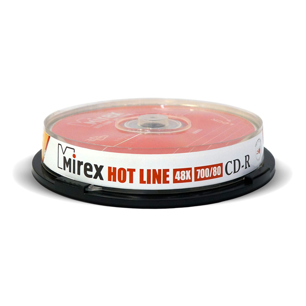CD-R диск Mirex 700Mb 48х HotLine Cake Box 10 шт. (201595) фото