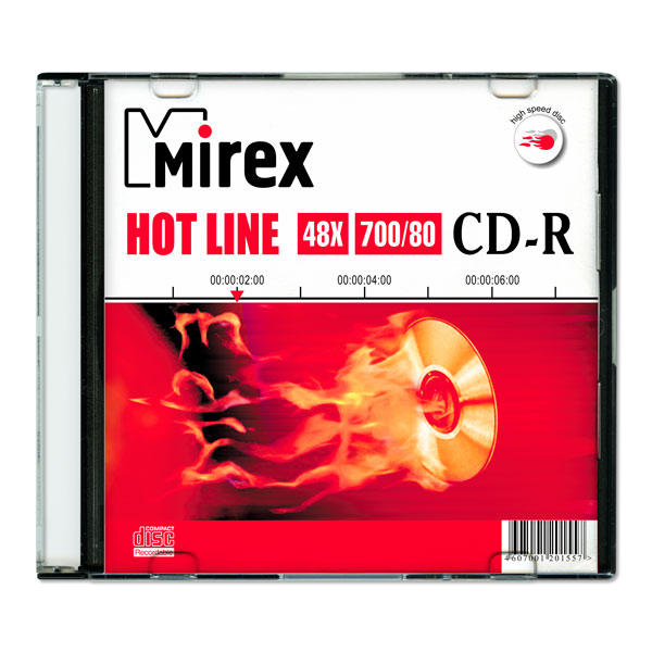 CD-R диск Mirex 700Mb 48х HotLine Slim Case (201557)