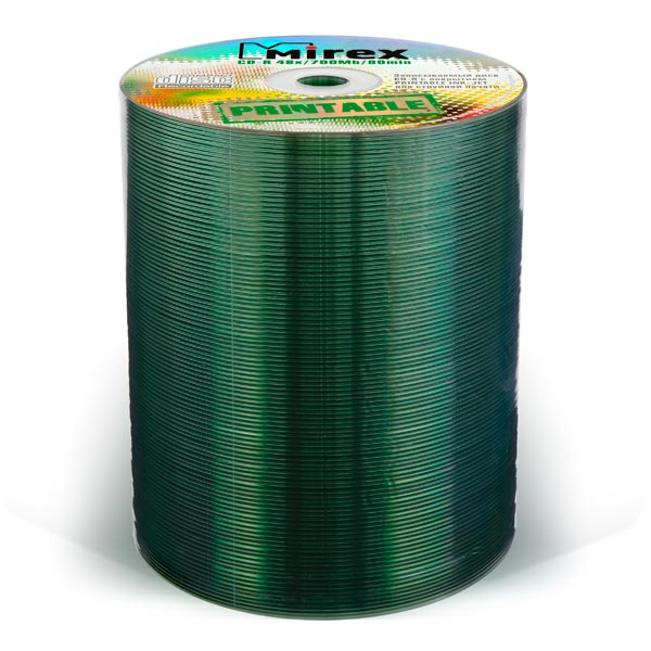 CD-R диск Mirex 700Mb 48х Shrink 100 шт. Printable (200956) фото