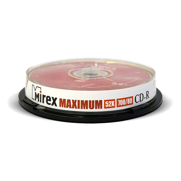 CD-R диск Mirex 700Mb 52х Maximum Cake Box 10 шт. (201267) фото