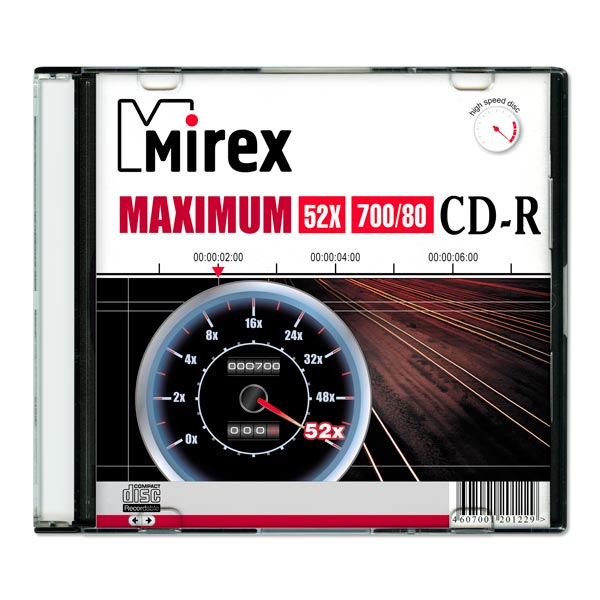 CD-R диск Mirex 700Mb 52х Maximum Slim Case (201229)