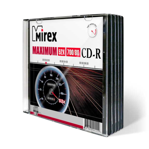 CD-R диск Mirex 700Mb 52х Maximum Slim Case 5 шт. (201243) фото