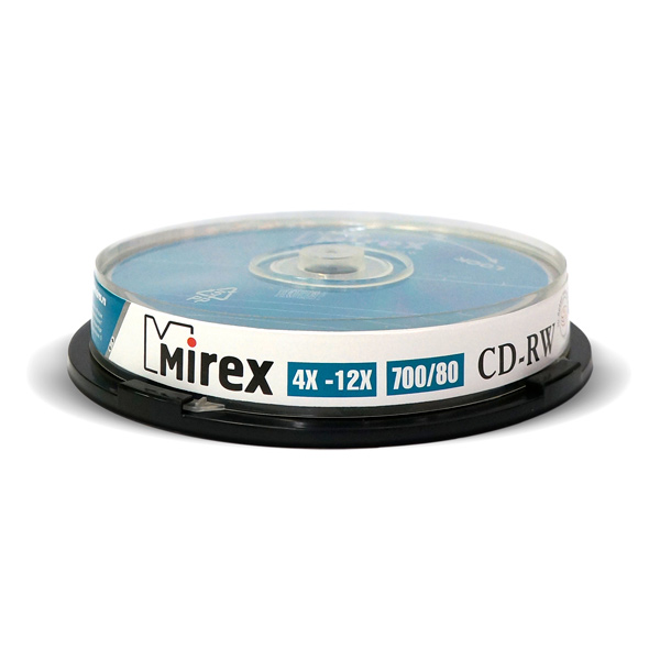 CD-RW диск Mirex 700Mb 12х Cake Box 10 шт. (203384) фото
