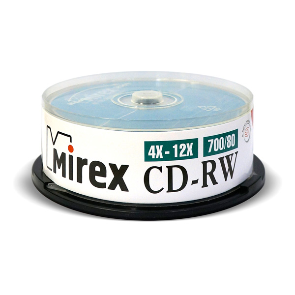 CD-RW диск Mirex 700Mb 12х Cake Box 25 шт. (202349) фото