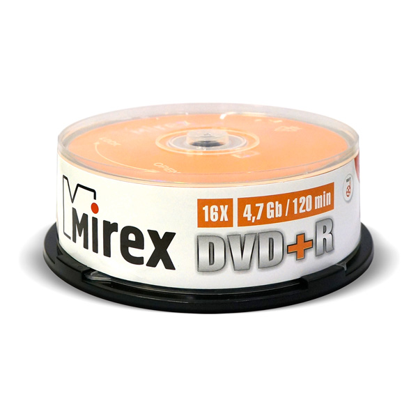 DVD+R диск Mirex 4.7Gb 16x Cake Box 25 шт. (202509) фото