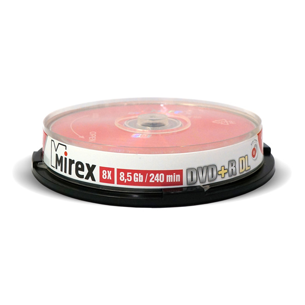 DVD+R диск Mirex 8.5Gb 8x Cake Box 10 шт. Dual Layer (204213) фото