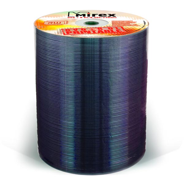 DVD+R диск Mirex 8.5Gb 8x Shrink 100 шт. Printable DL (1052257) фото