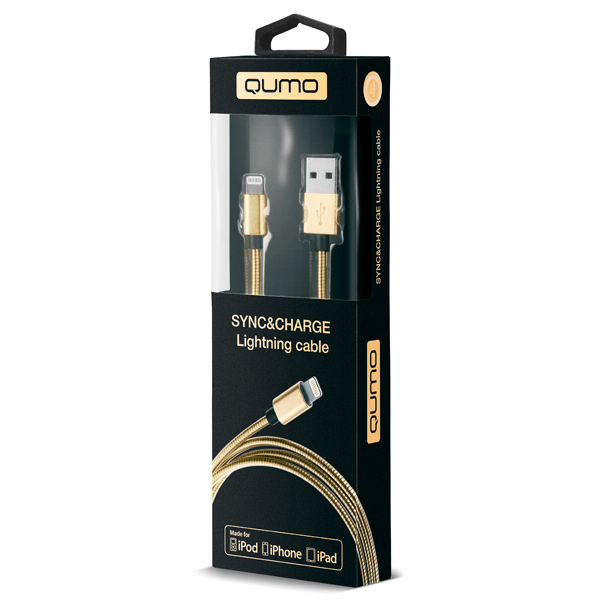 Кабель Qumo MFI 8 pin, 1м, Gold (21716) фото
