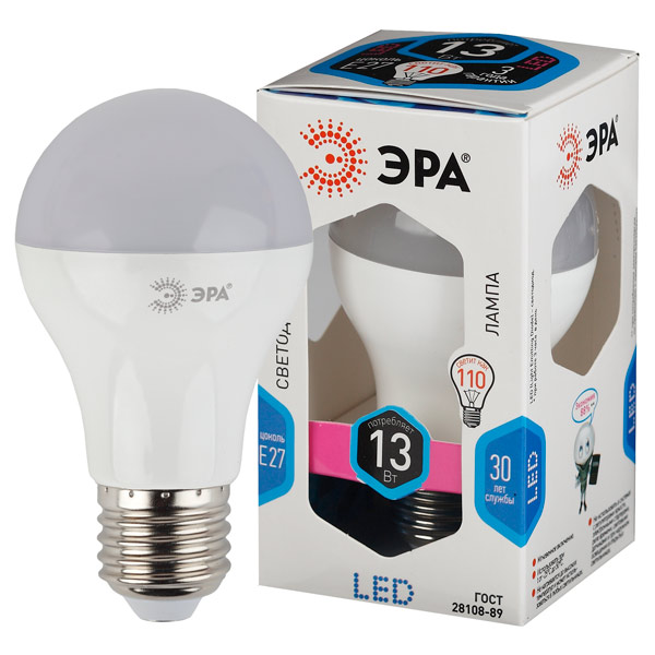Лампа LED ЭРА A65-13W-840-E27