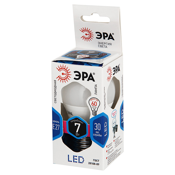 Лампа LED ЭРА P45-7w-840-E27