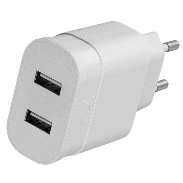Сетевое зарядное устройство RIVACASE 2 USB 2.4A (VA 4122 W00)