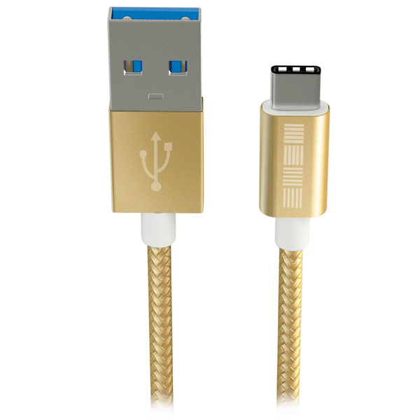 Кабель USB Type-C InterStep 3.0 Neylon Gold 1m (IS-DC-TYPCUSBNG-000B210) фото