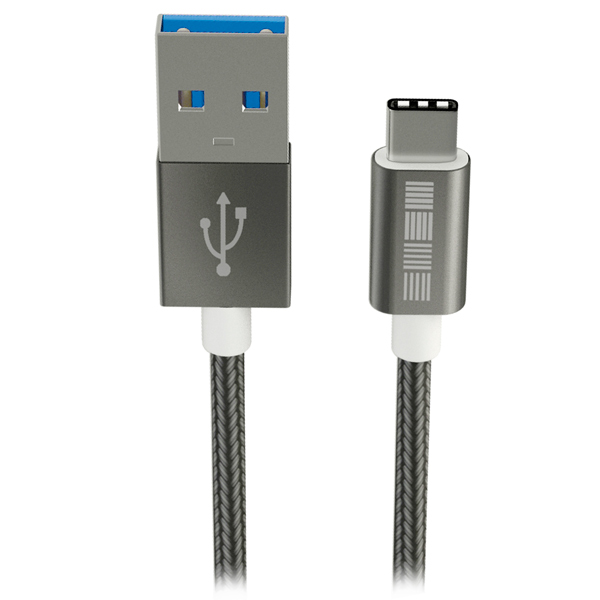 Кабель USB Type-C InterStep 3.0 Neylon космический серый 1m (IS-DC-TYPCUSNSG-000 фото