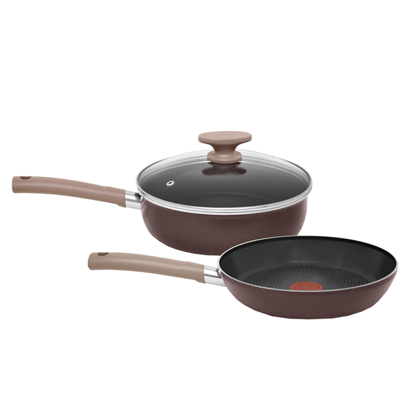 Набор посуды (антипригарное покрытие) Tefal Tendance Chocolate 2шт. по 24см (04157830)