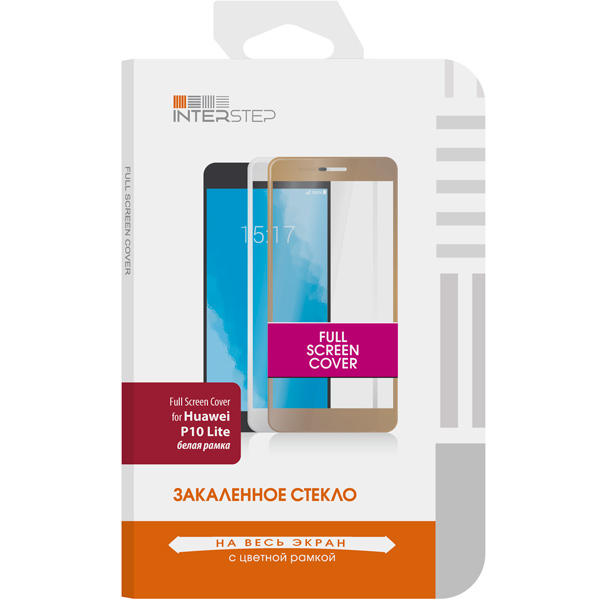 Защитное стекло InterStep Full Screen Cover Huawei P10 Lite белый фото