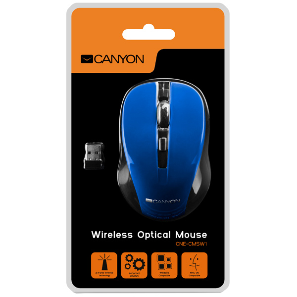 Мышь беспроводная Canyon CNE-CMSW1BL