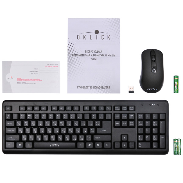 Комплект клавиатура+мышь Oklick 270M черный