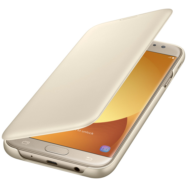 Чехол Samsung Galaxy J7 (2017) Wallet Gold (EF-WJ730CFEGRU)
