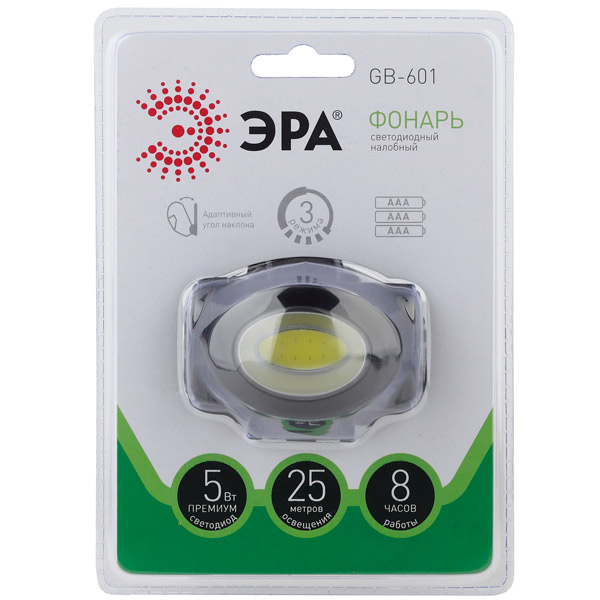 Фонарь бытовой ЭРА налобный GB-601
