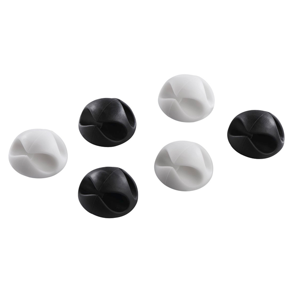 Зажимы для кабеля Hama 6 шт., Black/White (00176764)