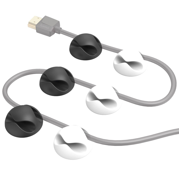 Зажимы для кабеля Hama 6 шт., Black/White (00176764)