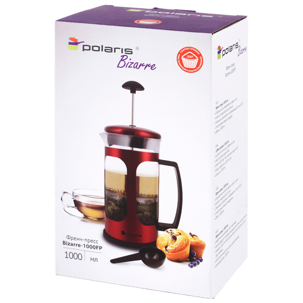 Чайник заварочный Polaris френч-пресс Bizarre-1000FP 1 л