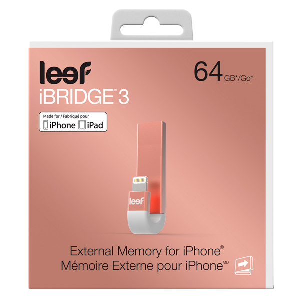 Флеш-диск для Apple Leef iBridge3 64 Гб, розовый (LIB300RW064R1)