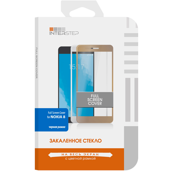Защитное стекло InterStep Full Screen Cover Black для Nokia 8 фото