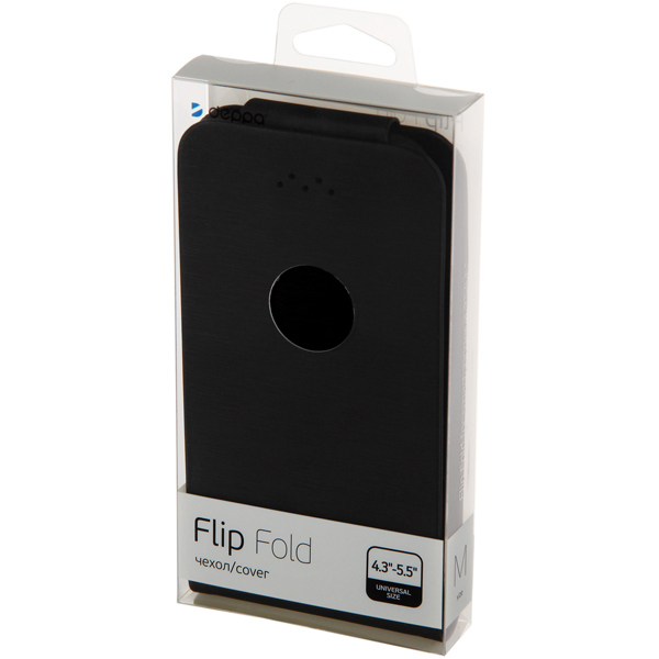 Универсальный чехол для смартфона Deppa Flip Fold M 4.3"-5.5" черный