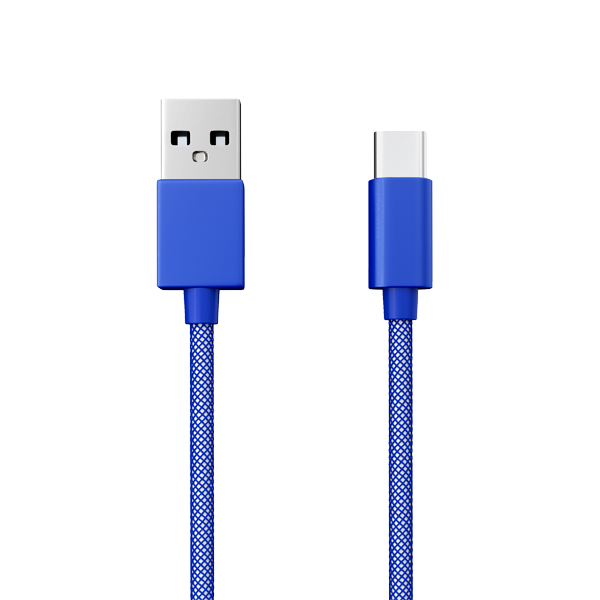 Кабель USB Type-C Red Line круглый, USB - Type-C fishnet, синий фото