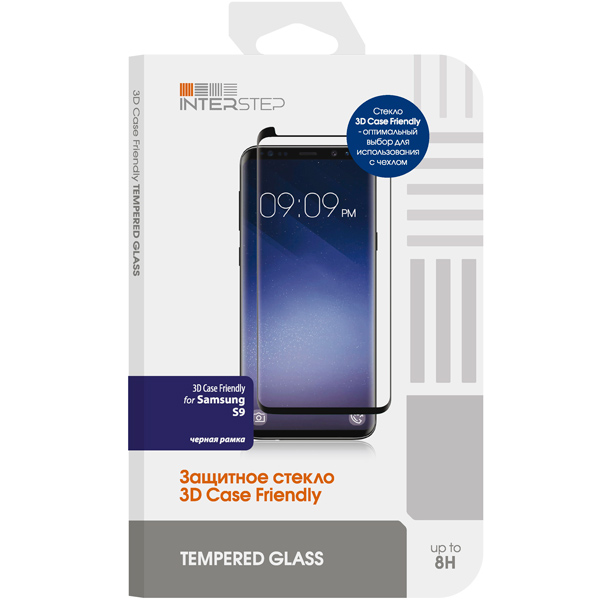 Защитное стекло InterStep для Samsung Galaxy S9 черная рамка фото